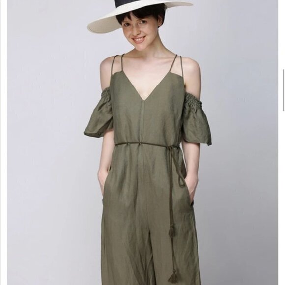 Caara Cold Shoulder Jumper Army Green size X-Small new with tags #106 - Picture 3 of 8